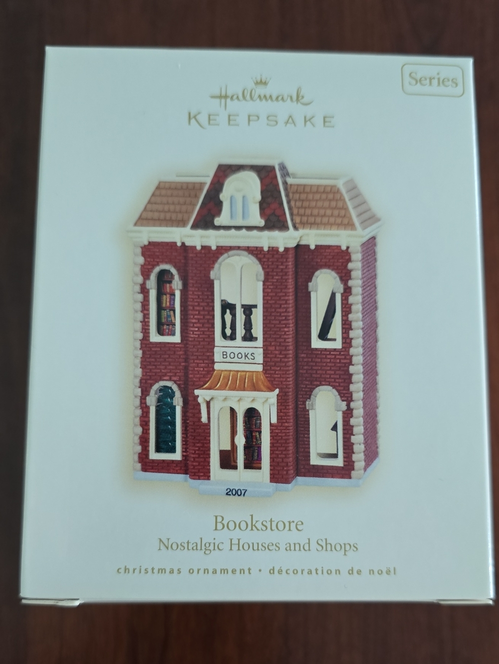 Bookstore Hallmark Keepsake Ornament - Red, White, Gold